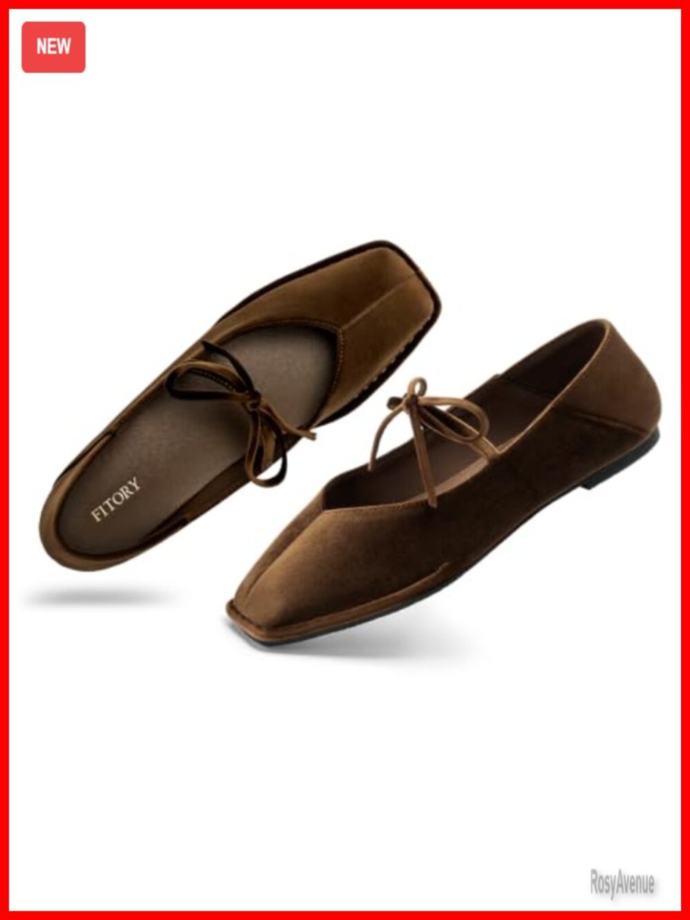 Square Toe Ballet Flats with Elastic Strap Slip On Casual Shoes